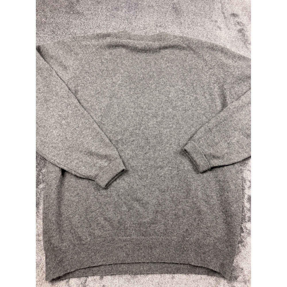 Daniel Bishop 100% Cashmere V-Neck Sweater Mens Large Heather Grey Knit L - Picture 6 of 6